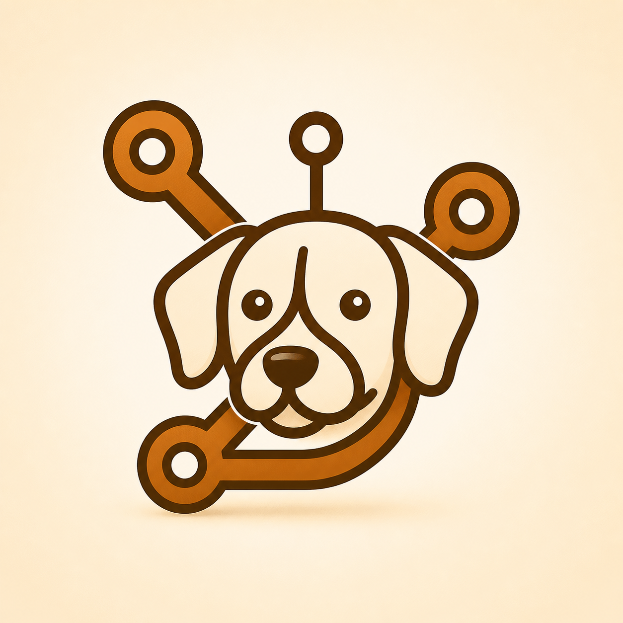 Raggle dog mark mixed with a Git branch symbol